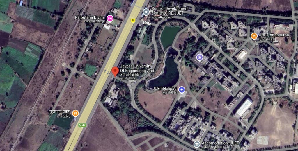 Jaypee University of Engineering and Technology, JUET Guna - Campus location